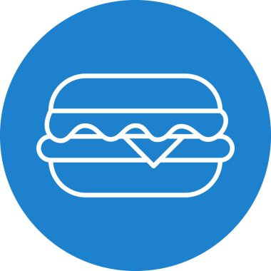 Burger Line Çember Vektör Simgesi Tasarımı