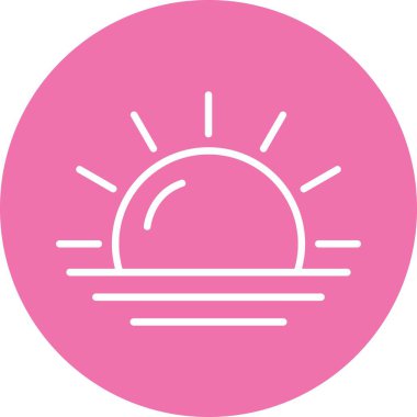 Güneş Çizgisi Çemberi Vektör Simgesi Tasarımı