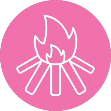 Şenlik Ateşi Satırı Vektör Simgesi Tasarımı