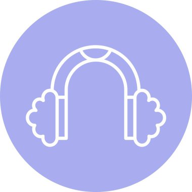 Kulaklık Satırı Çember Vektör Simgesi Tasarımı