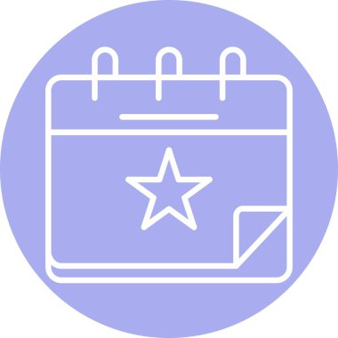 Takvim Satırı Çember Vektör Simgesi Tasarımı