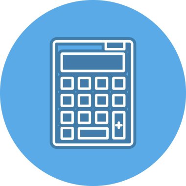 Hesap Makinesi Satır Çemberi Vektör Simgesi Tasarımı