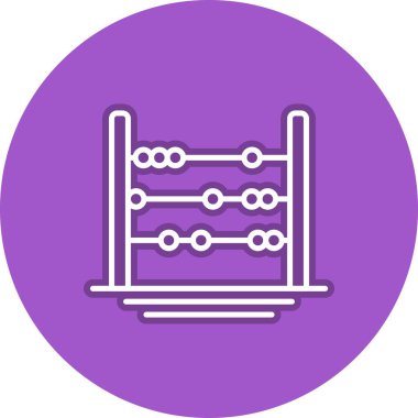 Abaküs Çizgisi Çember Vektör Simgesi Tasarımı