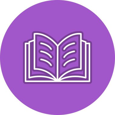 Kitap Satırı Çemberi Vektör Simgesi Tasarımı