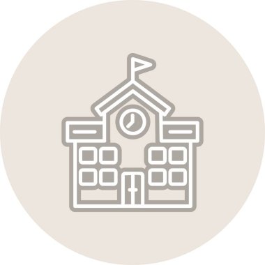 Okul Satırı Çemberi Vektör Simgesi Tasarımı