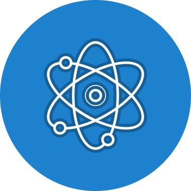 Atom Satırı Çemberi Vektör Simgesi Tasarımı