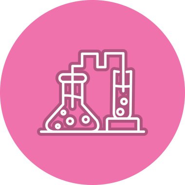 Laboratuvar Satırı Çember Vektör Simgesi Tasarımı