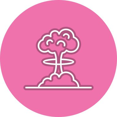 Nükleer Patlama Çizgisi Çember Vektör Simgesi Tasarımı