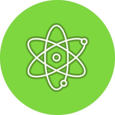Atom Satırı Çemberi Vektör Simgesi Tasarımı