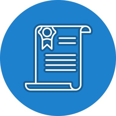 Sertifika Satırı Çember Vektör Simgesi Tasarımı