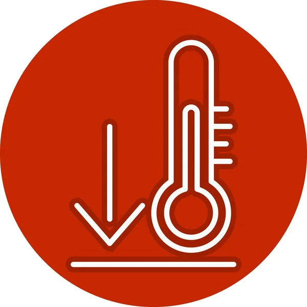 Niedrige Temperatur Linie Kreis Vektor Icon Desig — Stockvektor