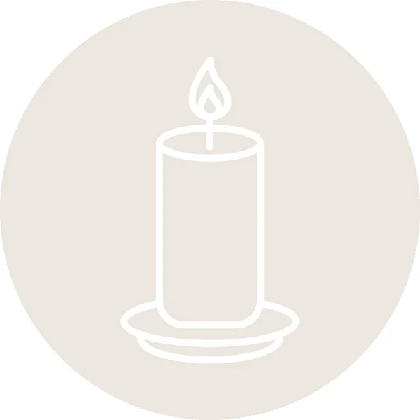 Candle Line Circle Vector Icon Desig — Stock vektor