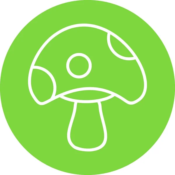Mushroom Line Circle Vector Icon Desig — Stock Vector