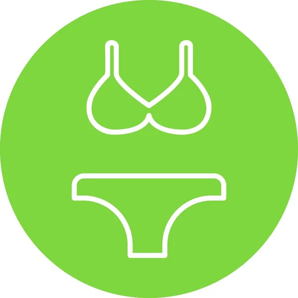 Swimsuit Line Circle Vector Icon Desig —  Vetores de Stock