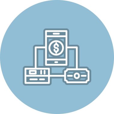  Finans Satırı Çember Vektör Simgesi Tasarımı