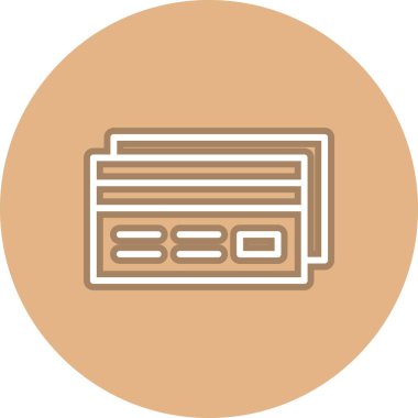 Kredi Kartı Satırı Çember Vektör Simgesi Tasarımı