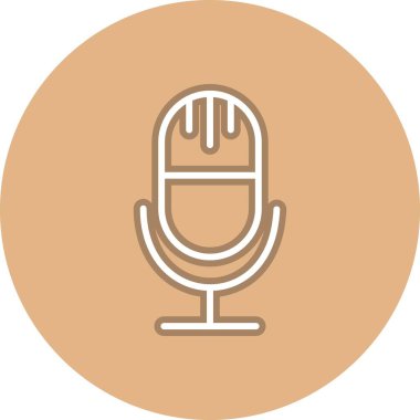 ses kaydedici Satır Çember Vektörü Simge Tasarımı