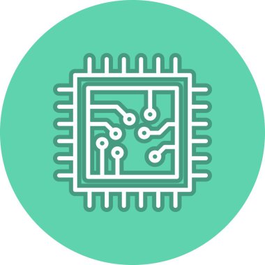 İşlemci Satırı Çemberi Vektör Simgesi Tasarımı