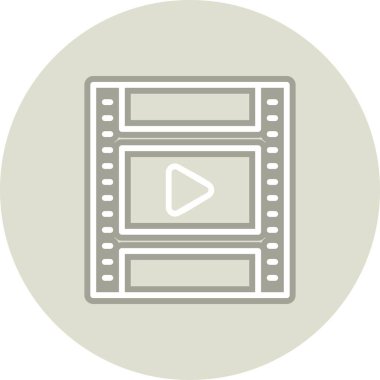 Sinema Çizgisi Çember Vektör Simgesi Tasarımı