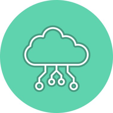 Sunucu Satırı Çember Vektör Simgesi Tasarımı