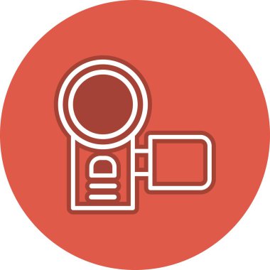 Kullanışlı Kamera Satırı Çember Vektör Simgesi Tasarımı