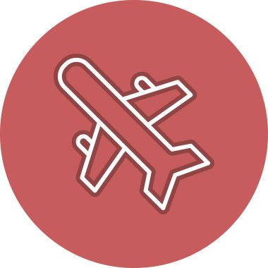 Uçak Hattı Çember Vektör Simgesi Tasarımı