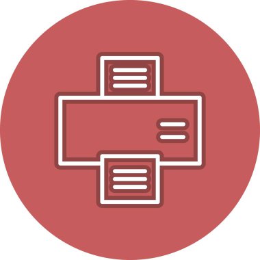 Yazıcı Satırı Çember Vektör Simgesi Tasarımı