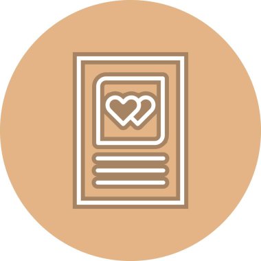 Aşk Harfi Satırı Çemberi Vektör Simgesi Tasarımı