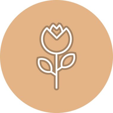 Çiçek Satırı Çemberi Vektör Simgesi Tasarımı