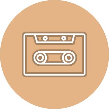 Kaset Satırı Çember Vektör Simgesi Tasarımı