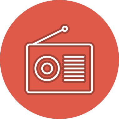 Radyo Satırı Çemberi Vektör Simgesi Tasarımı
