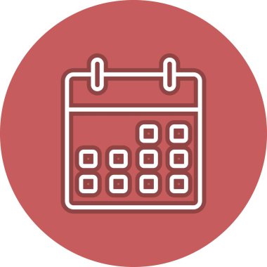 Takvim Satırı Çember Vektör Simgesi Tasarımı