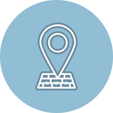 Konum Satırı Çember Vektör Simgesi Tasarımı