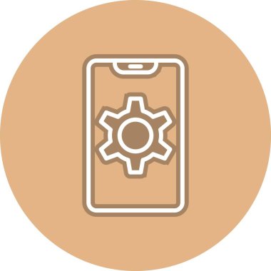 Gear Satırı Çemberi Vektör Simgesi Tasarımı