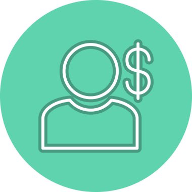 Dolar Hattı Çemberi Vektör Simgesi Tasarımı