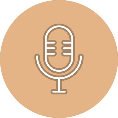 Mikrofon Hattı Çember Vektör Simgesi Tasarımı