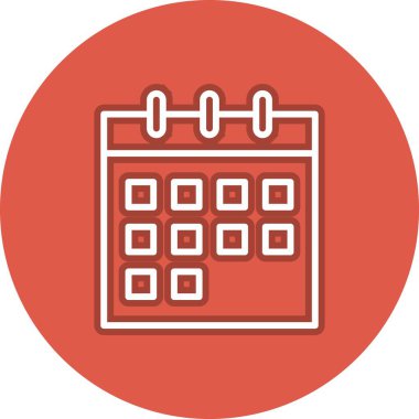 Takvim Satırı Çember Vektör Simgesi Tasarımı