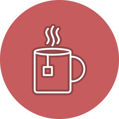 Cup Line Çemberi Vektör Simgesi Tasarımı