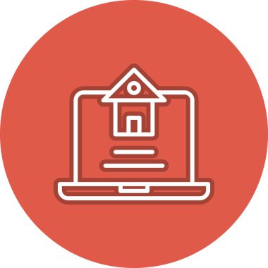 Ev Satırı Çemberi Vektör Simgesi Tasarımı