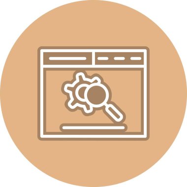 Tarayıcı Satırı Çember Vektör Simgesi Tasarımı