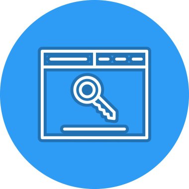 Anahtar Satırı Çemberi Vektör Simgesi Tasarımı