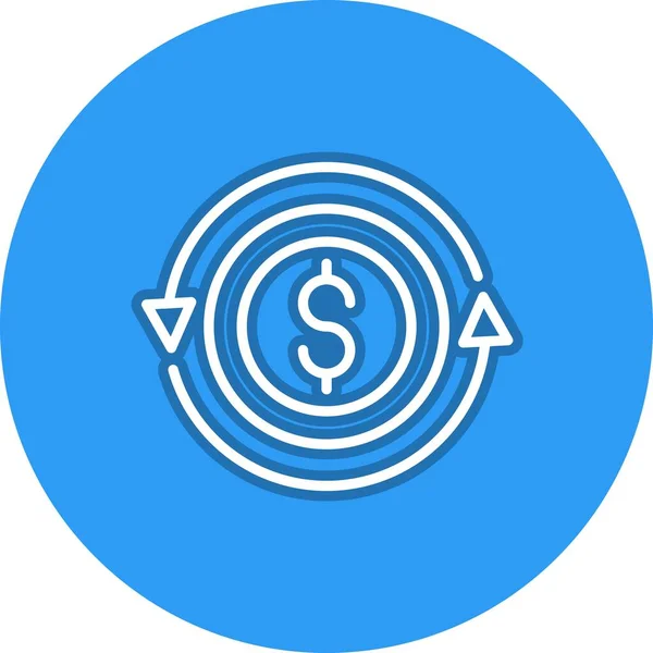 Coin Line Circle Vector Icon Desig — Stockvector