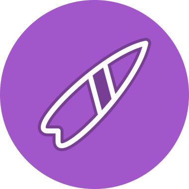 Sörf tahtası Satırı Çember Vektör Simgesi Tasarımı