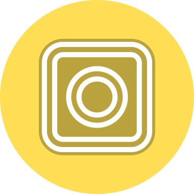 Acil Düğme Satırı Çember Vektör Simgesi Tasarımı