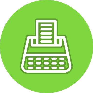 Daktilo Satırı Çember Vektör Simgesi Tasarımı