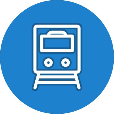 Tren Satırı Çemberi Vektör Simgesi Tasarımı