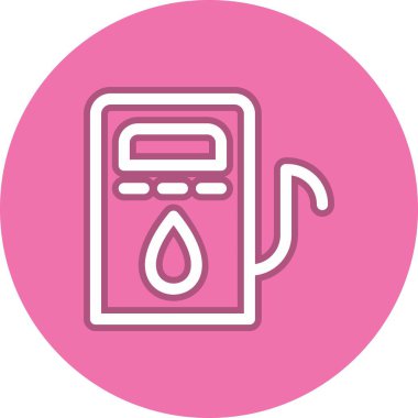 Benzin İstasyonu Hat Çemberi Vektör Simgesi Tasarımı