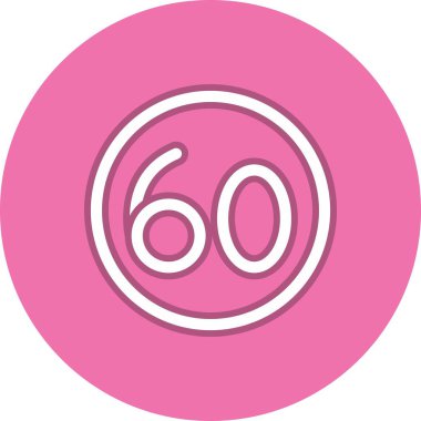 Hız Sınırı Çemberi Vektör Simgesi Tasarımı