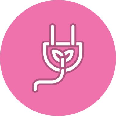 Sürdürülebilir Enerji Hattı Çember Vektör Simgesi Tasarımı