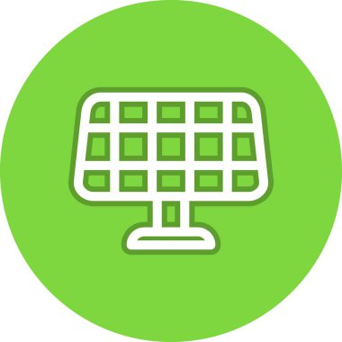 Güneş Paneli Çizgisi Çember Vektör Simgesi Tasarımı